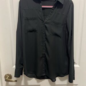 Black Button-Up Blouse